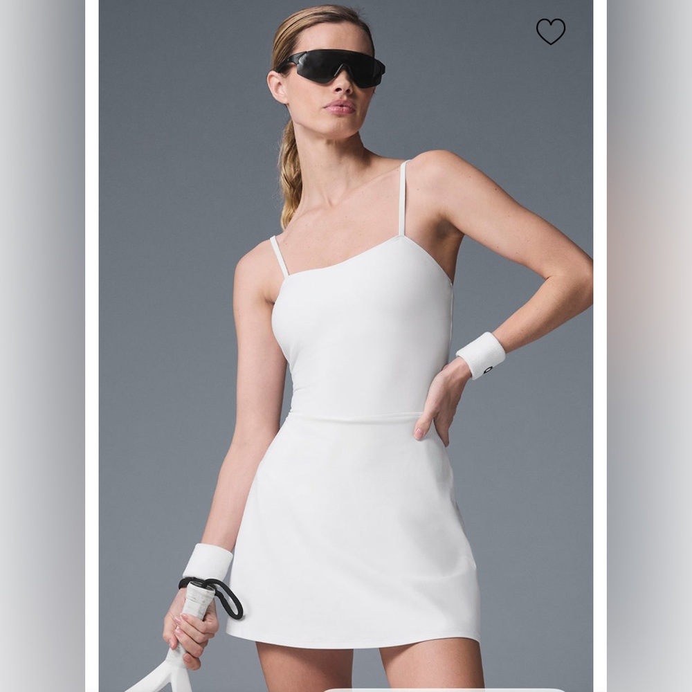 ALO Yoga White Mini Dress with Spaghetti Straps